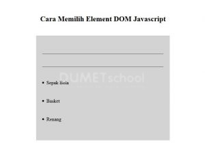 Cara Memilih Element DOM Javascript