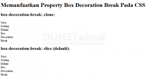 Memanfaatkan Property Box Decoration Break Pada CSS
