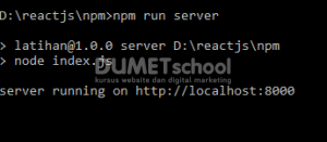 menjelankan file javascript pada server dengan npm 3