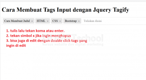 cara membuat tags input dengan jquery tagify