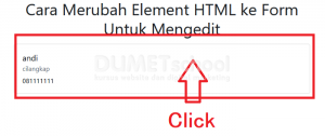 Cara Merubah Element HTML ke Form Untuk Mengedit